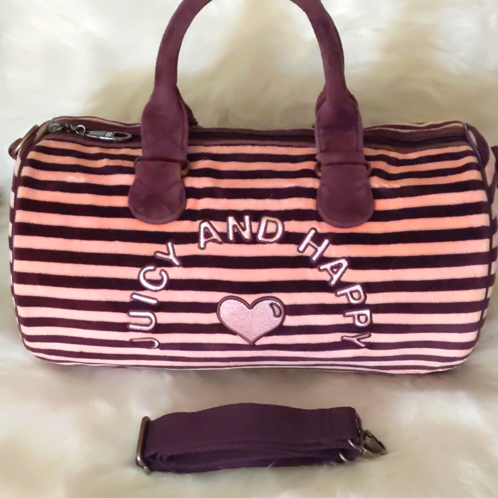 Juicy Couture Pink and Purple Striped Bag